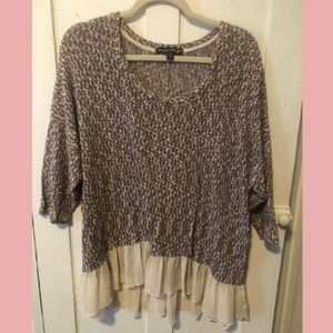 Living Doll Women's 2X Lightweight Hi-Lo Knit Top